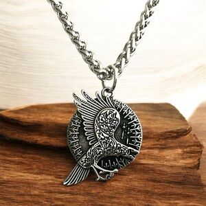 Men's 316L Surgical Stainless Steel Norse Viking Eagle Pendant Necklace